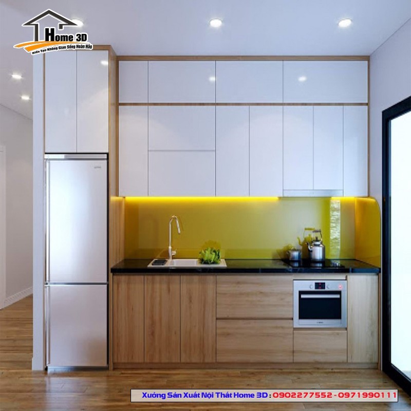 Tủ Bếp Acrylic Thùng Gỗ Nhựa