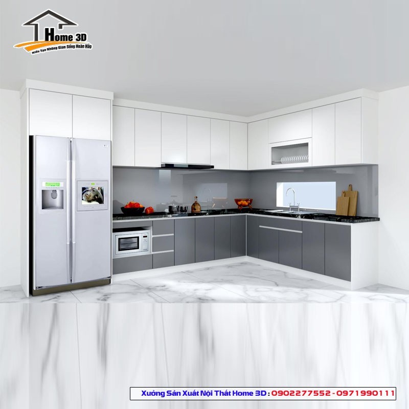 Tủ Bếp Acrylic Thùng Gỗ Nhựa