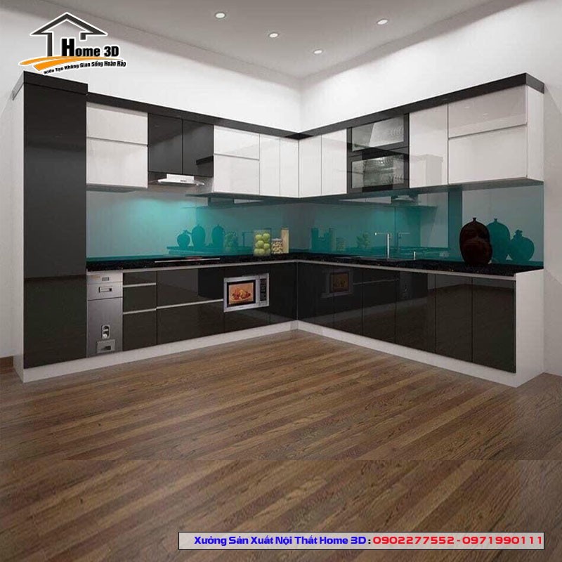 Tủ Bếp Acrylic Thùng Gỗ Nhựa