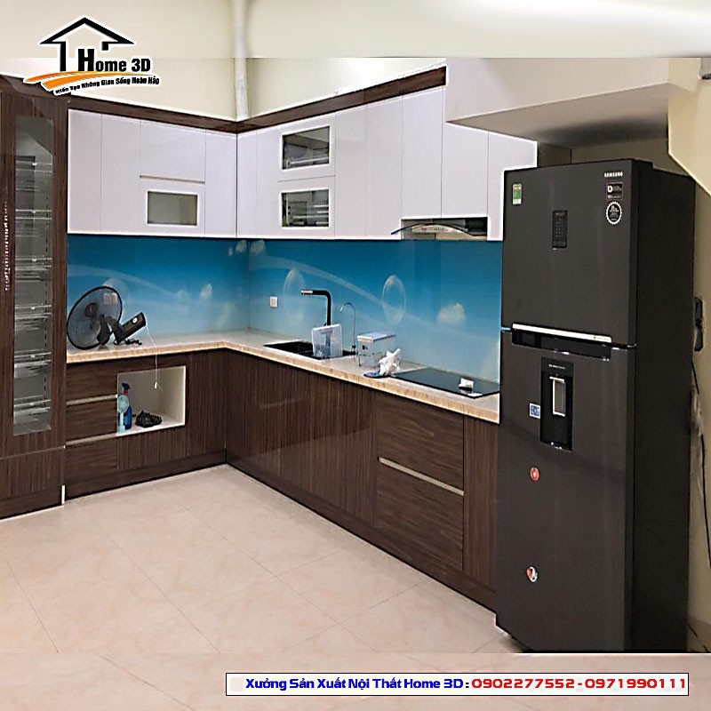 Tủ Bếp Acrylic Thùng Gỗ Nhựa