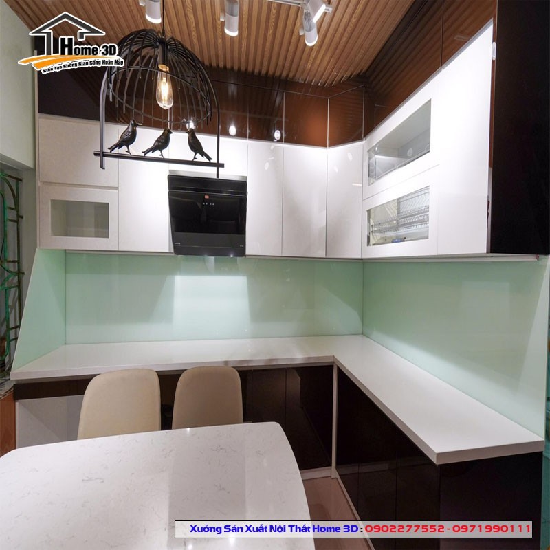 Tủ Bếp Acrylic Thùng Gỗ Nhựa