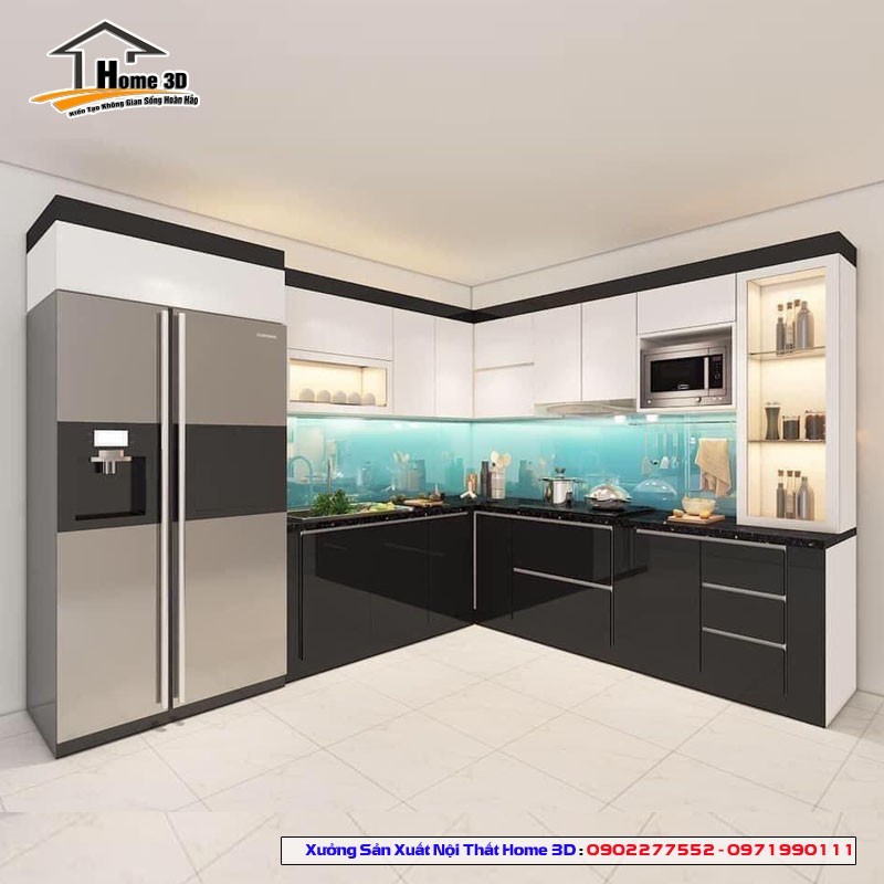 Tủ Bếp Acrylic Thùng Gỗ Nhựa