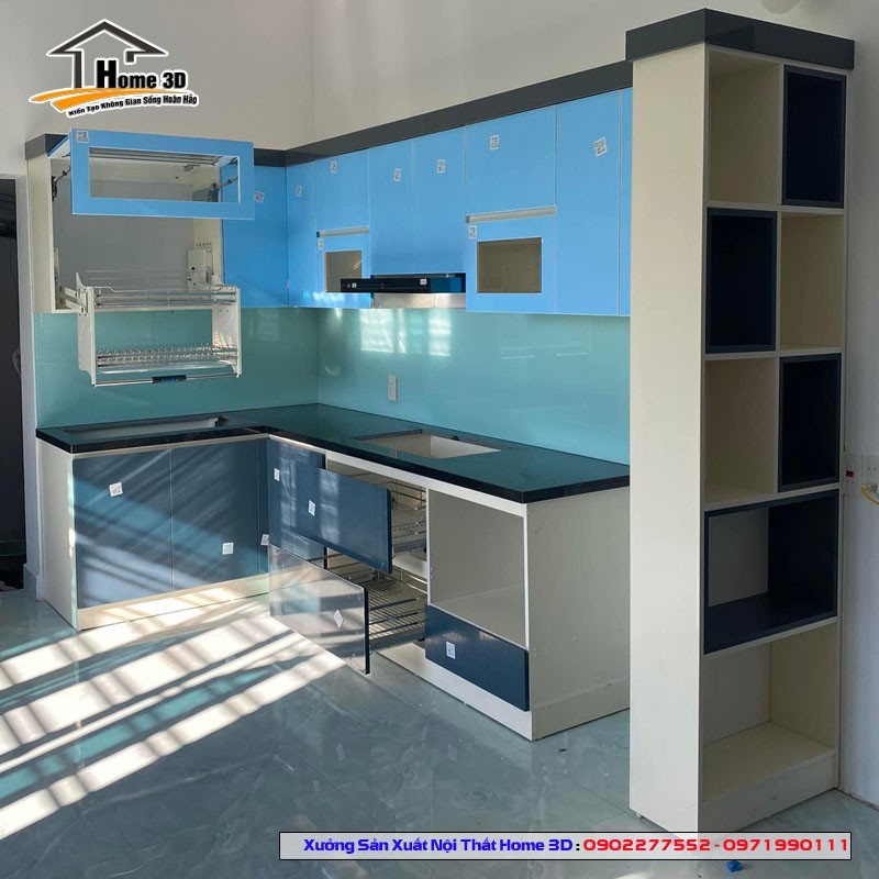Tủ Bếp Acrylic Thùng Gỗ Nhựa