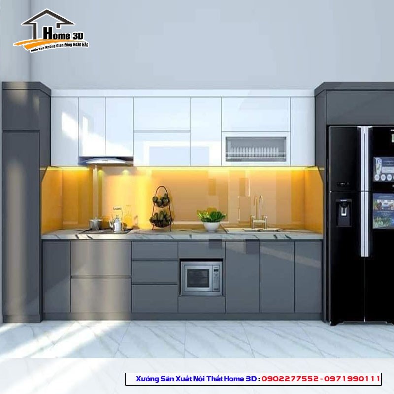 Tủ Bếp Acrylic Thùng Gỗ Nhựa