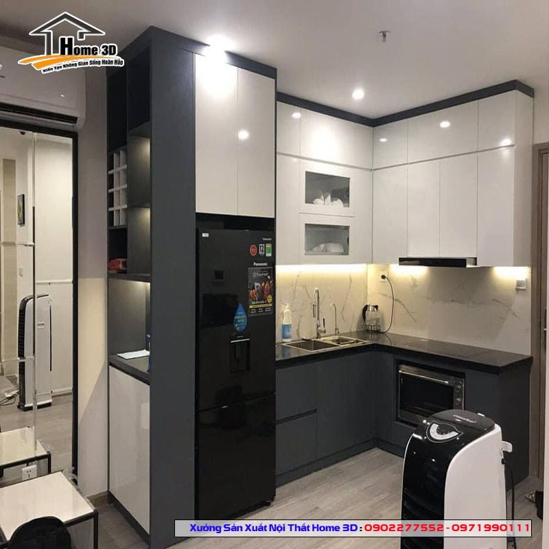 Tủ Bếp Acrylic Thùng Gỗ Nhựa