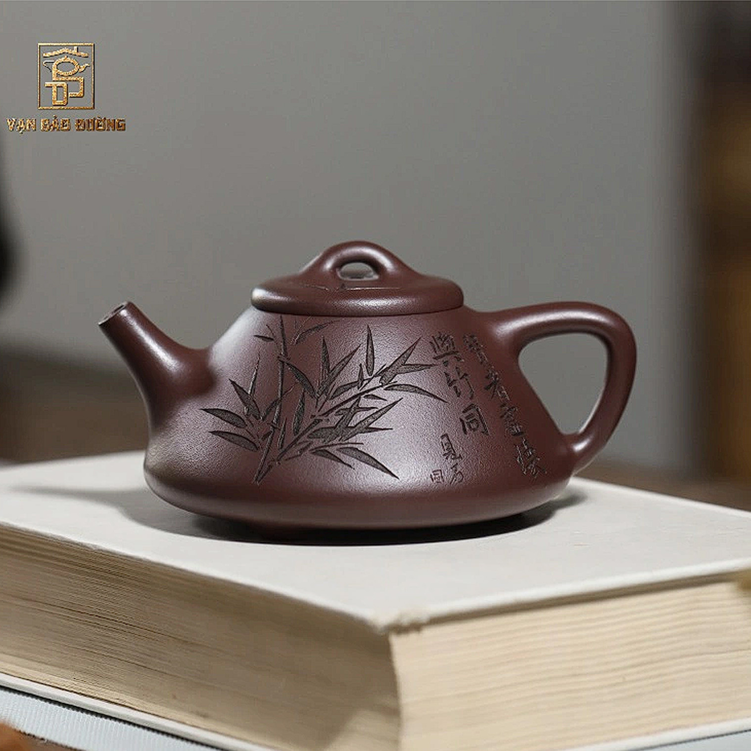 Ấm Tử Sa Thạch Biều Tử Nê Khắc Trúc