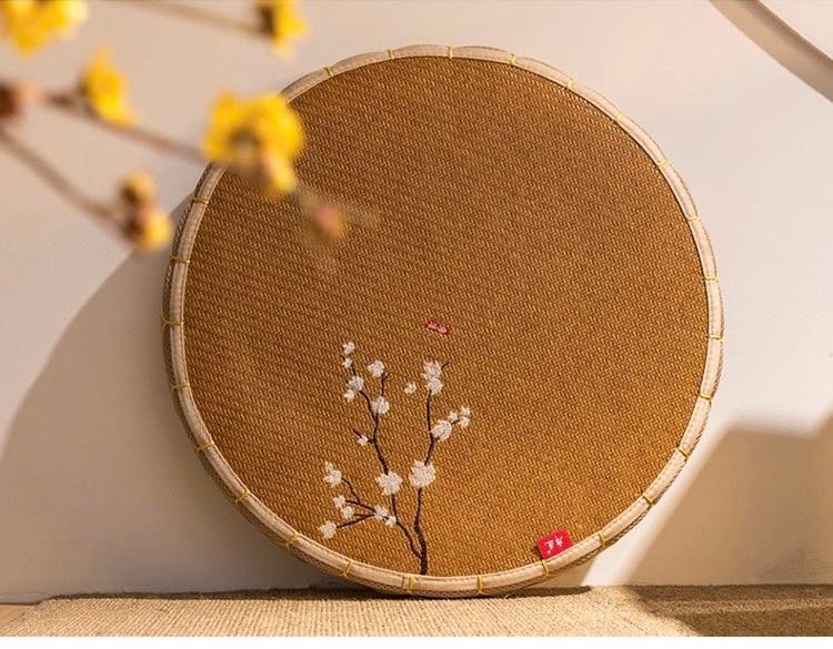 Đệm Ngồi Bệt Thêu Hoa Mềm Mại Ngồi Bàn Trà Hoặc Ngồi Thiền