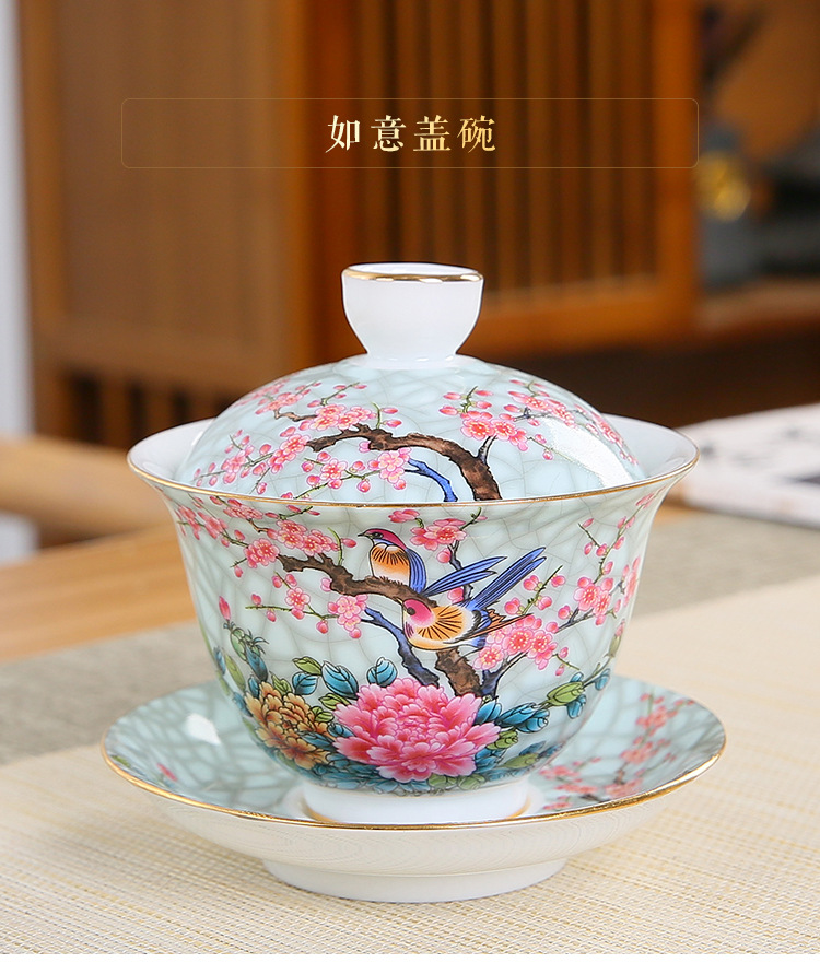 BỘ TRÀ SỨ CHIM HOA PHÚ  QUÝ