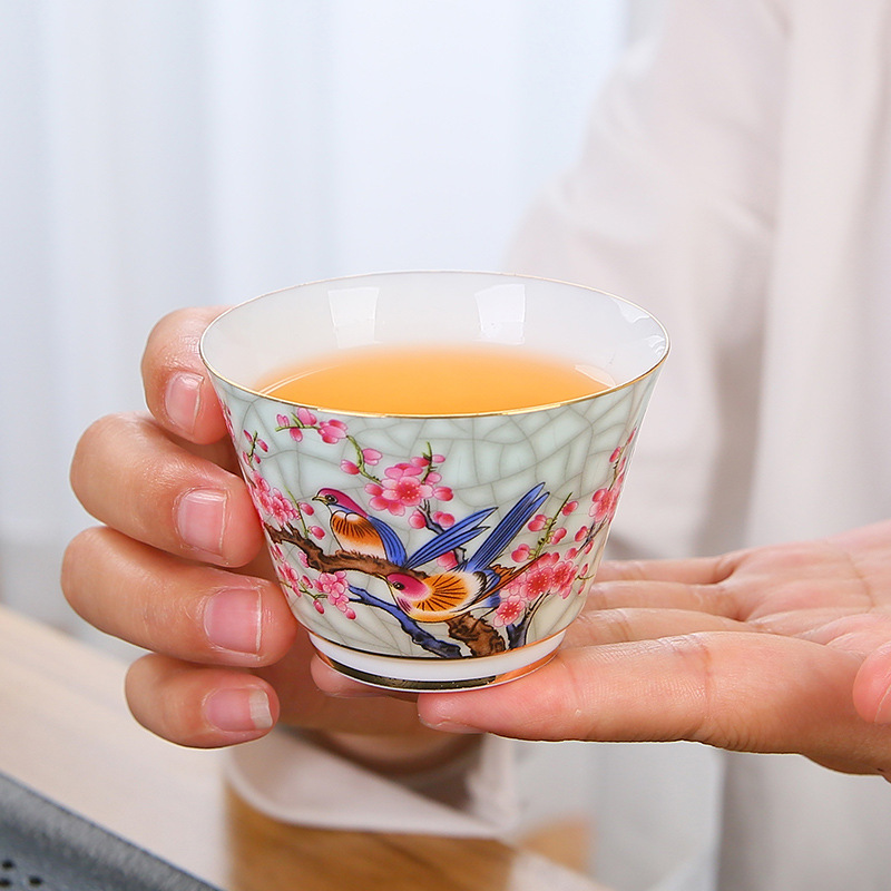 BỘ TRÀ SỨ CHIM HOA PHÚ  QUÝ