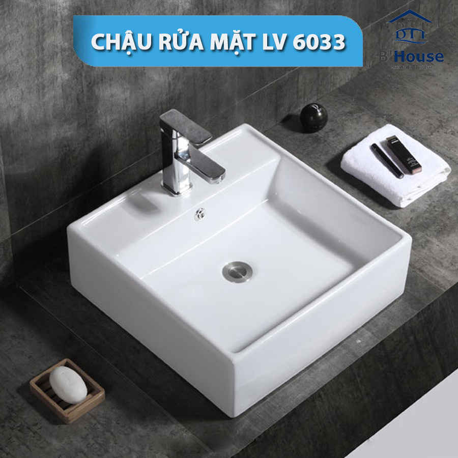 Chậu rửa mặt dương bàn (Lavabo) LV 6033