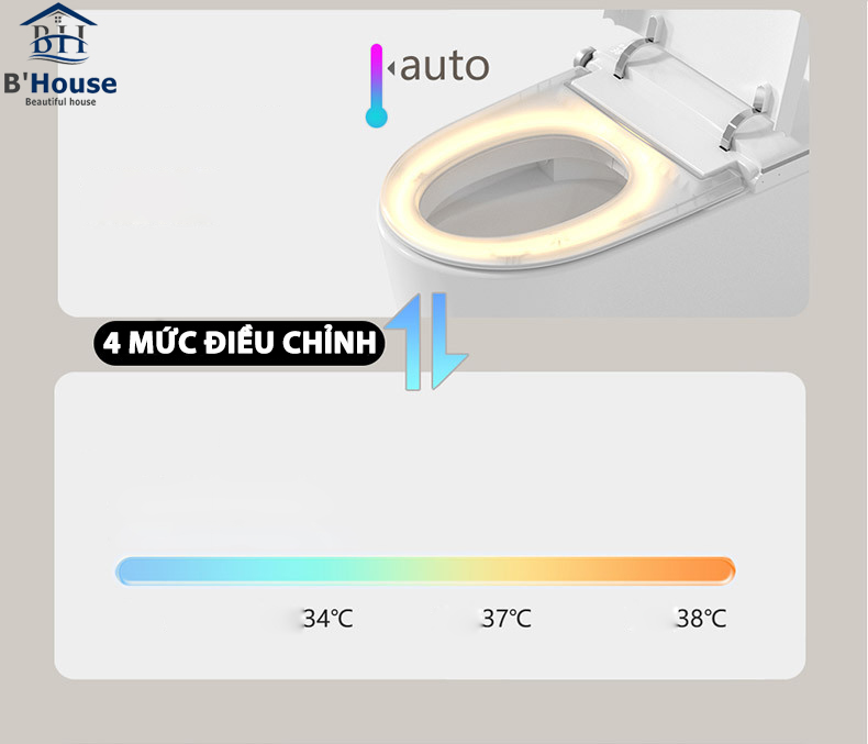 Bồn cầu thông minh giá rẻ, bồn cầu điện tử tự động BC 6938