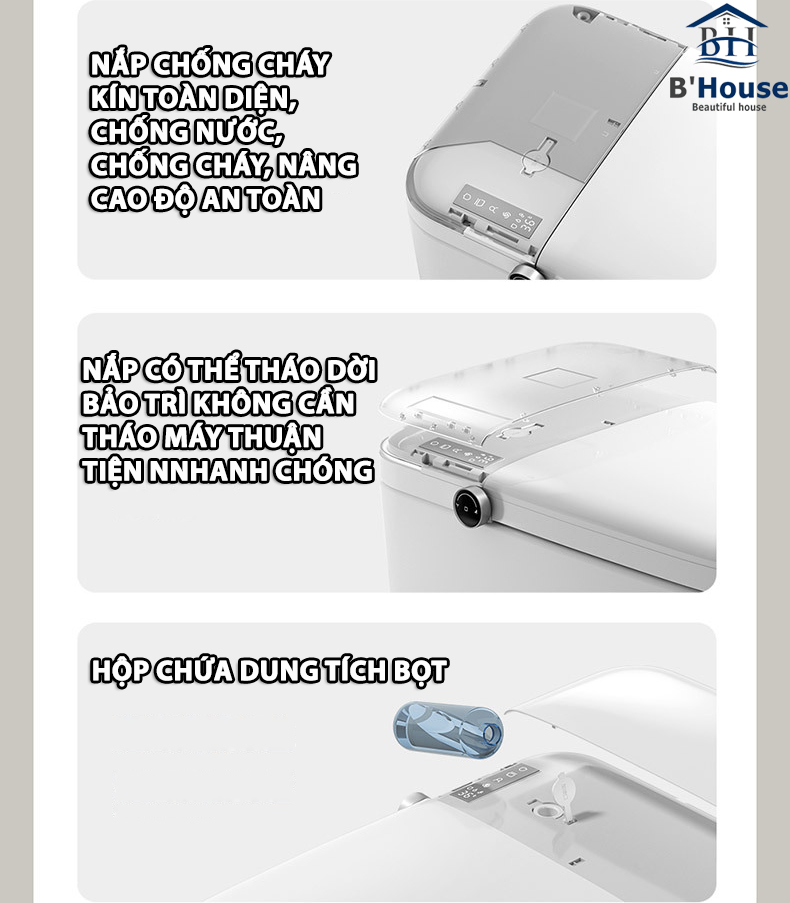 Bồn cầu thông minh giá rẻ, bồn cầu điện tử tự động BC 6938
