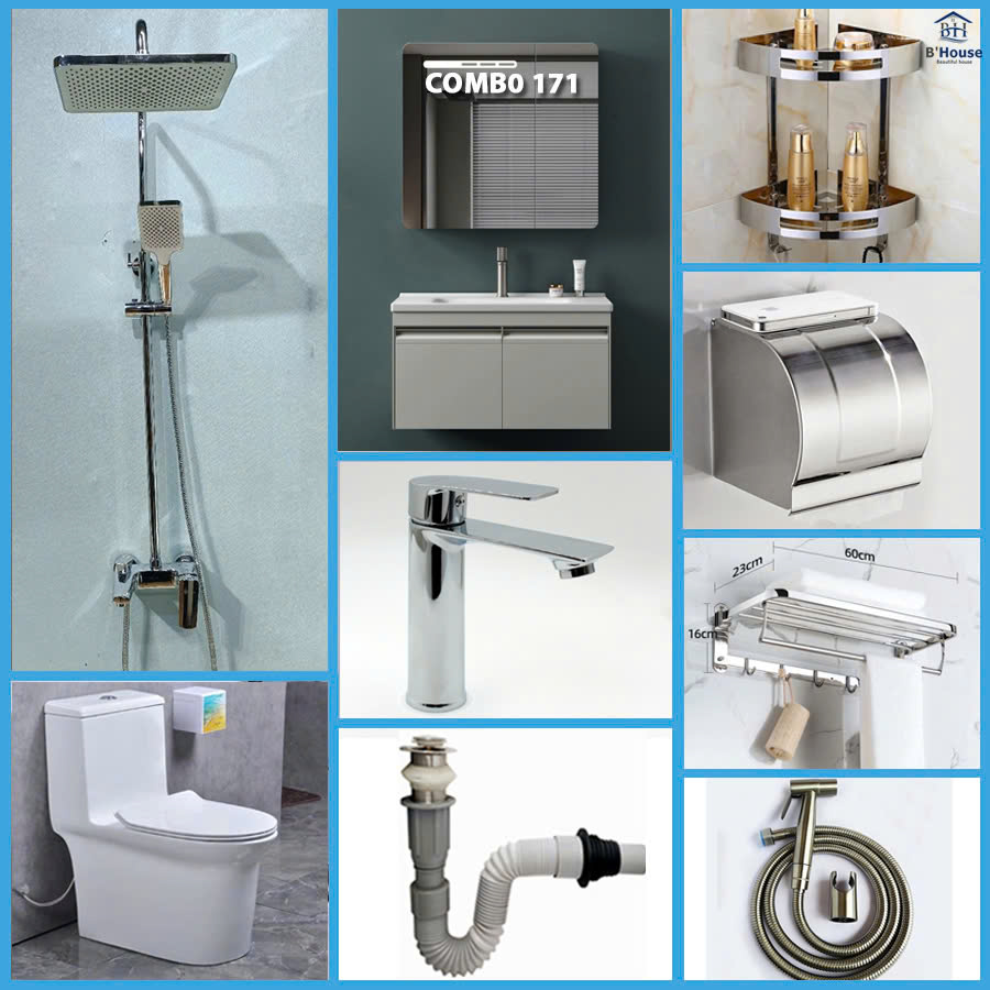 Combo phòng tắm, combo nhà tắm, trọn bộ thiết bị vệ sinh phòng tắm 171
