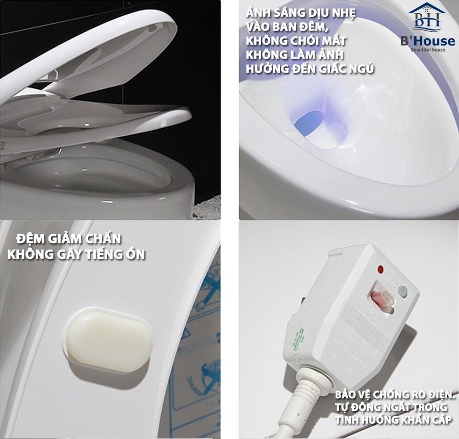 Bồn cầu thông minh giá rẻ, bồn cầu điện tử tự động BC 6905