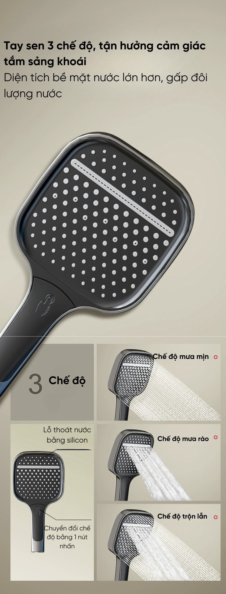 Sen cây tắm nóng lạnh, vòi sen thông minh SC 190