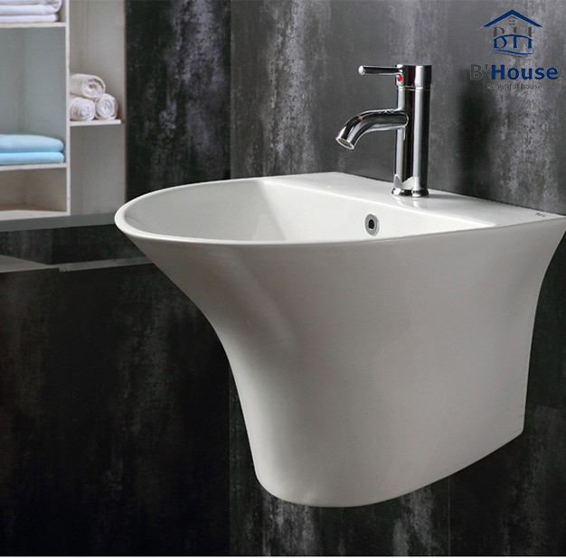 Chậu rửa mặt (Lavabo) treo tường liền chân CL03