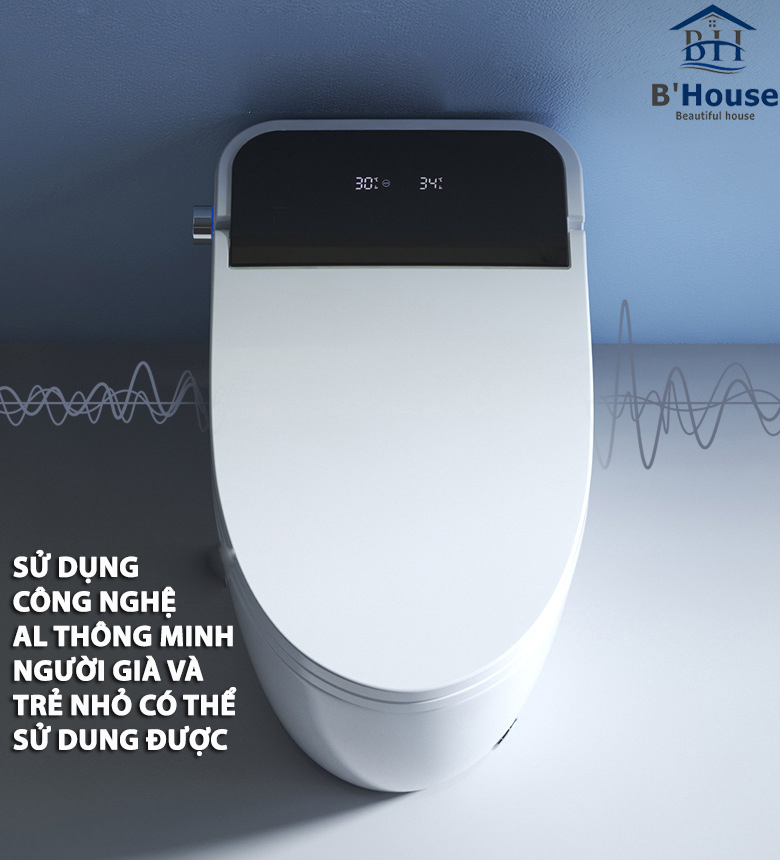 Bồn cầu thông minh giá rẻ, bồn cầu điện tử tự động CR 6928