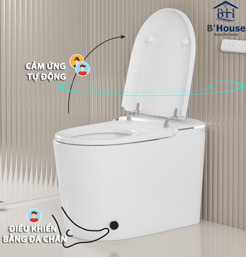 Bồn cầu thông minh giá rẻ, bồn cầu điện tử tự động BC 6938