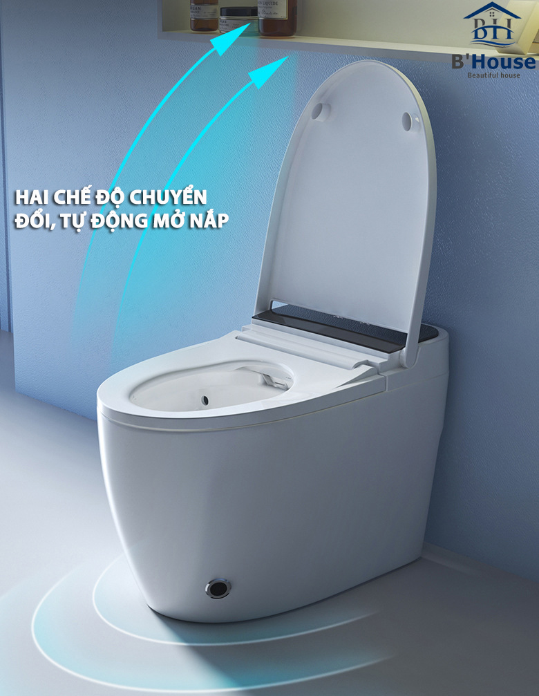 Bồn cầu thông minh giá rẻ, bồn cầu điện tử tự động CR 6928