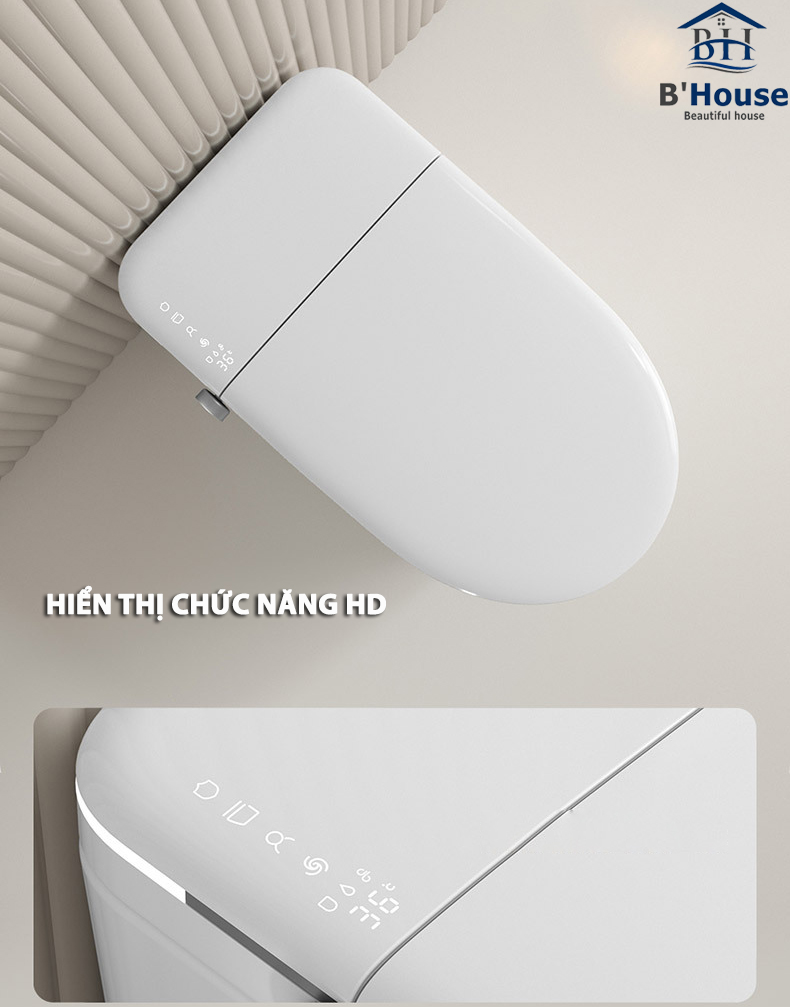 Bồn cầu thông minh giá rẻ, bồn cầu điện tử tự động BC 6938