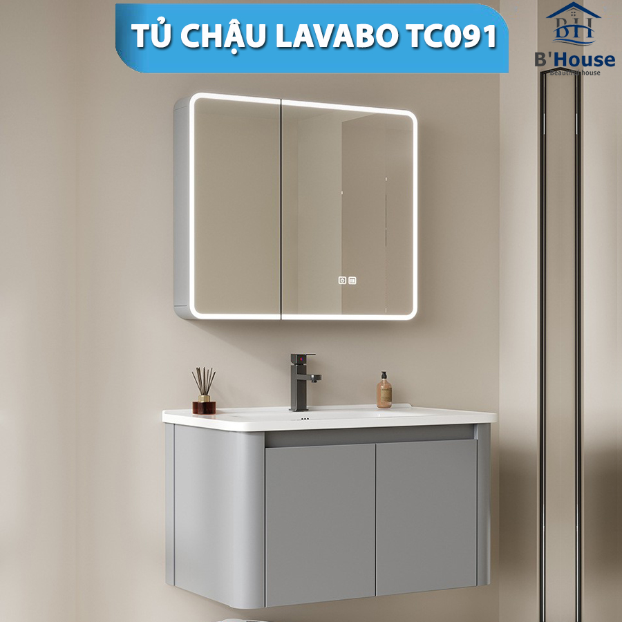 Bộ Tủ Gương Phòng Tắm, Tủ Lavabo Đẹp, Tủ Lavabo Phòng Tắm TC091