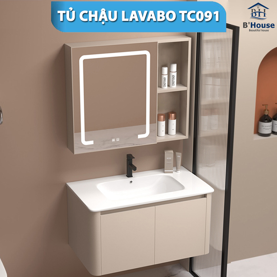 Bộ Tủ Gương Phòng Tắm, Tủ Lavabo Đẹp, Tủ Lavabo Phòng Tắm TC092