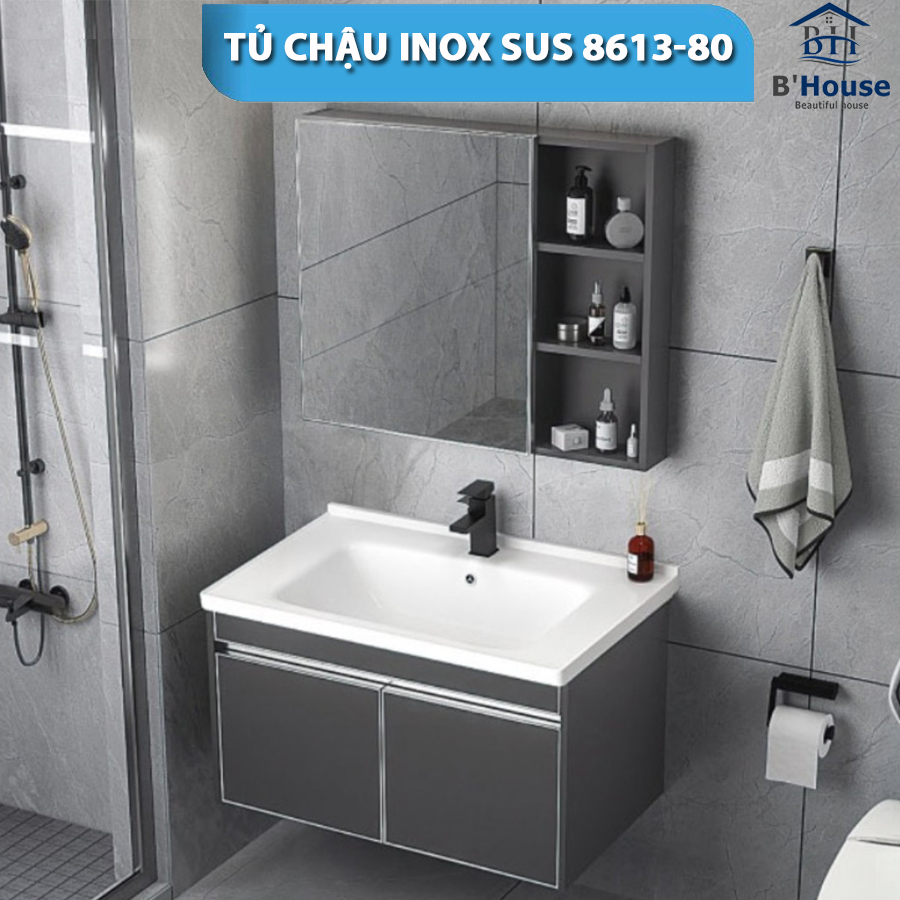 Tủ Gương Phòng Tắm, Tủ Lavabo Đẹp, Tủ Lavabo Phòng Tắm SUS 8613