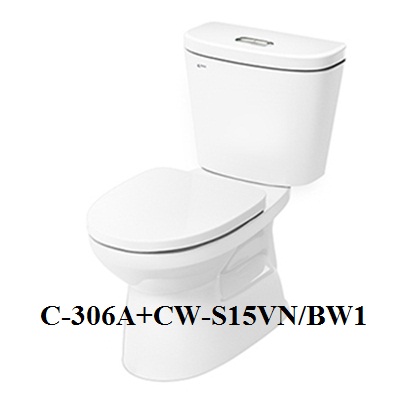 Bồn cầu 2 khối Inax C-306A+CW-S15VN/BW1 (Nắp thông minh)
