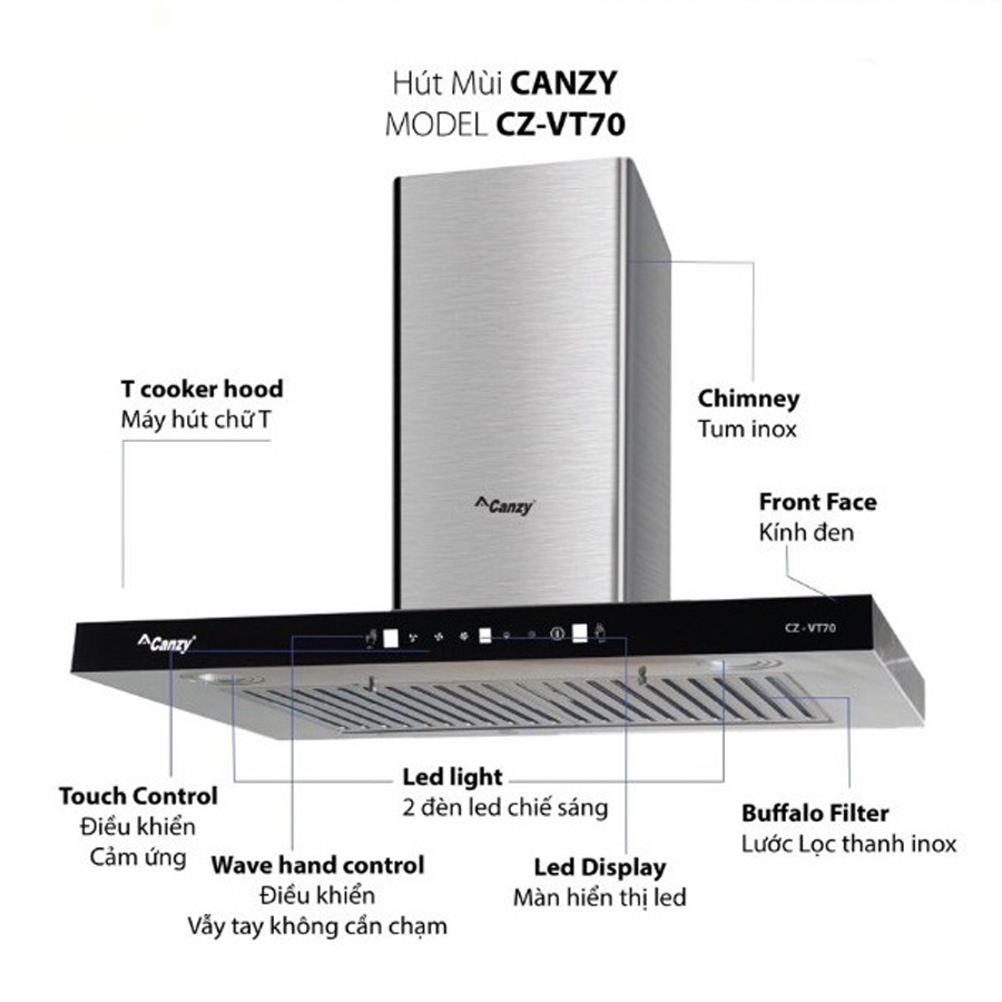 Máy hút mùi Canzy CZ KT70