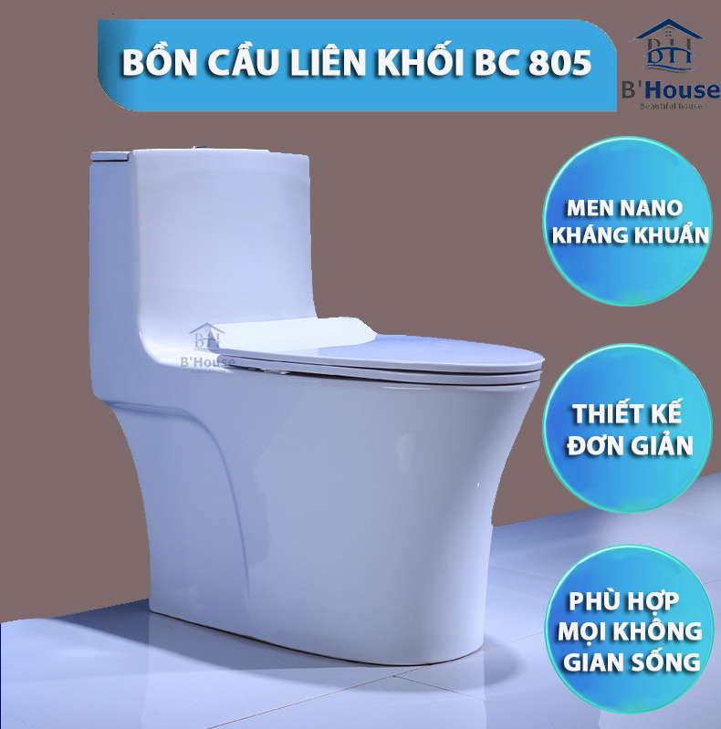 Bồn Cầu Liền Khối Cao Cấp BC 805