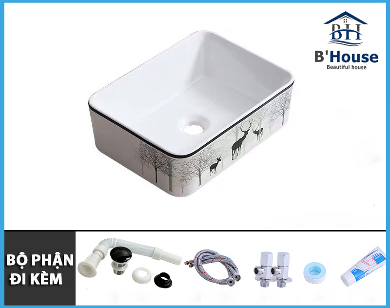 Chậu rửa mặt dương bàn (Lavabo) LV 605
