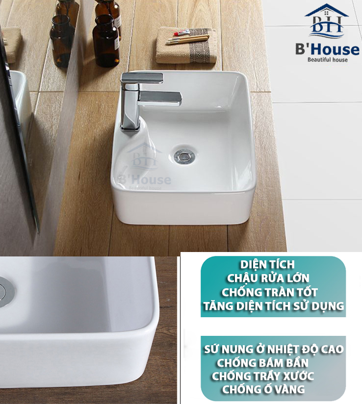 Chậu rửa mặt dương bàn (Lavabo) LV 604