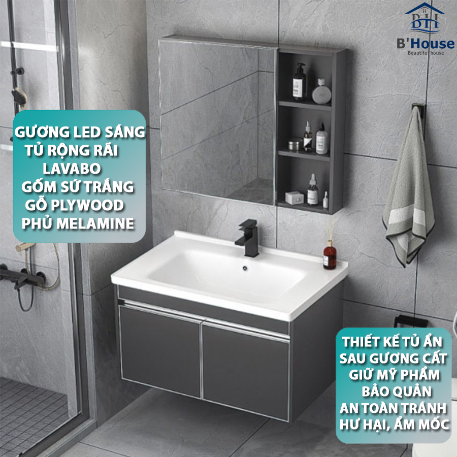Tủ Gương Phòng Tắm, Tủ Lavabo Đẹp, Tủ Lavabo Phòng Tắm SUS 8613