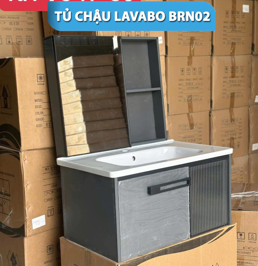 Bộ Tủ Gương Phòng Tắm, Tủ Lavabo Đẹp, Tủ Lavabo Phòng Tắm BRN02