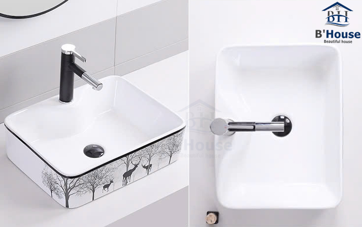 Chậu rửa mặt dương bàn (Lavabo) LV 606