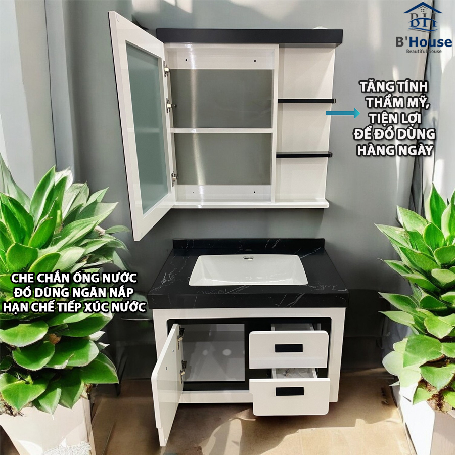 Tủ Gương Phòng Tắm, Tủ Lavabo Đẹp, Tủ Lavabo Phòng Tắm SUS 8381