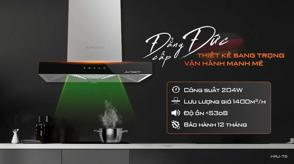 Máy Hút Mùi Junger HRJ-75 Máy hút mùi Junger máy hút mùi công suất lớn