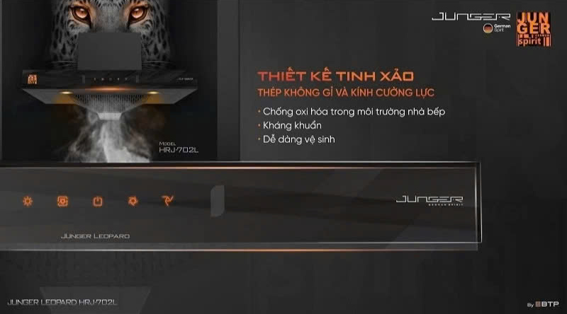 máy hút mùi công suất lớn Máy hút mùi Junger Máy Hút Mùi Junger Leopard HRJ-702L