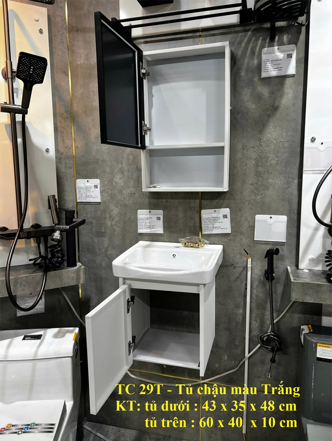 Bộ Tủ Gương Phòng Tắm, Tủ Lavabo Đẹp, Tủ Lavabo Phòng Tắm Size nhỏ TC9