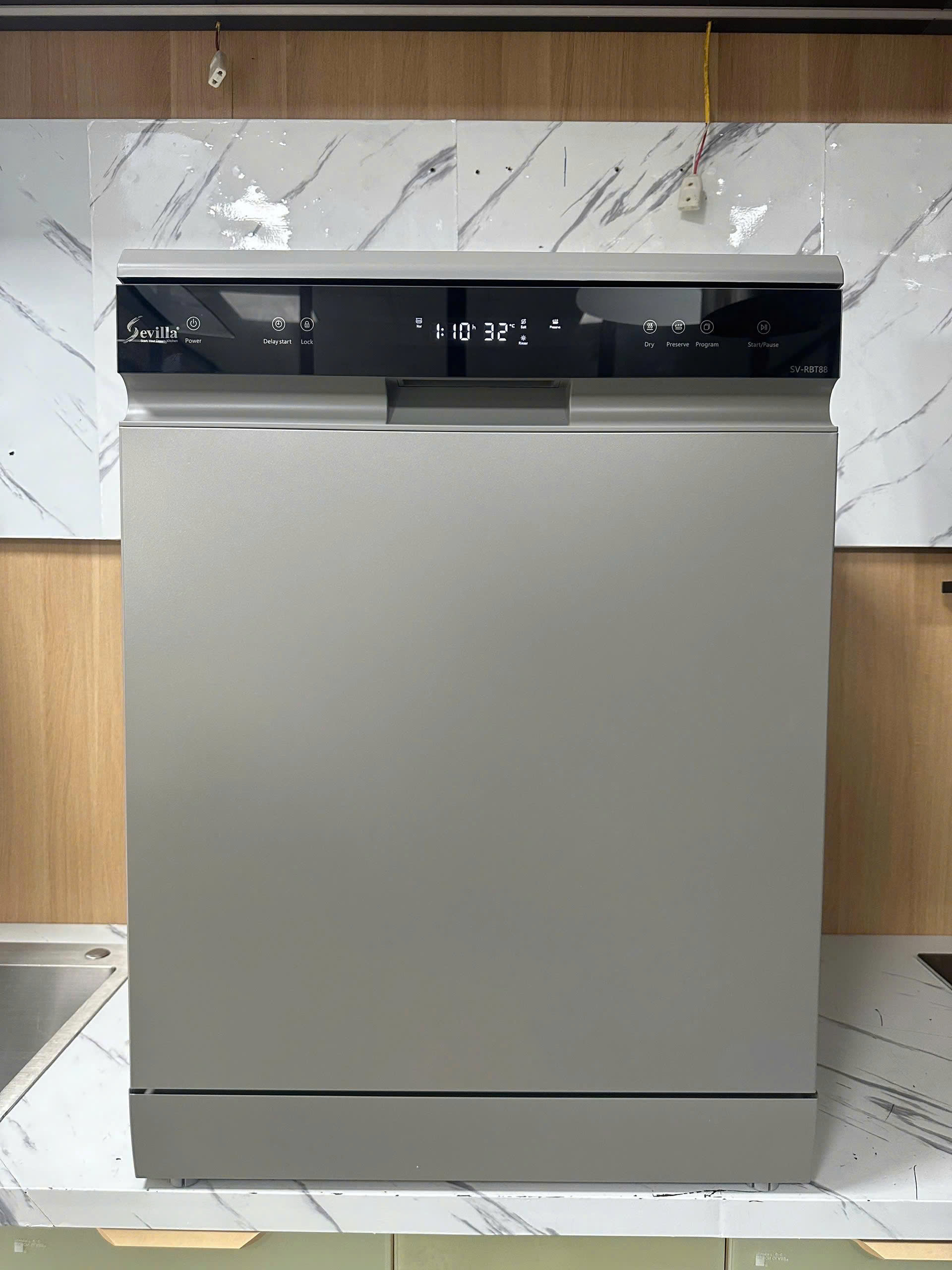 Máy Rửa Bát Âm Tủ Sevilla SV RBT88 – Thiết Kế Sang Trọng, Công Nghệ Thông Minh, Dung Tích 17 Bộ