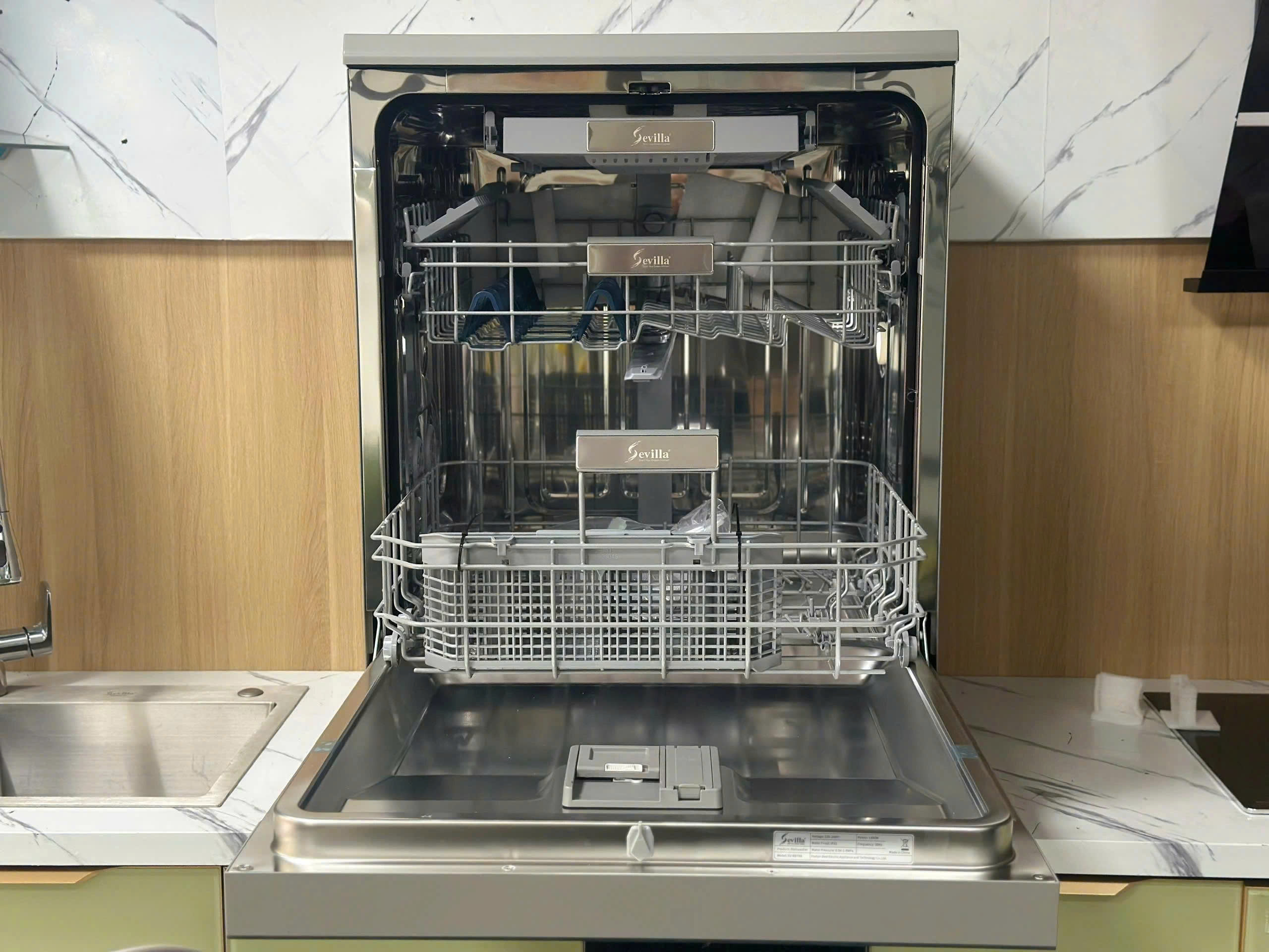 Máy Rửa Bát Âm Tủ Sevilla SV RBT88 – Thiết Kế Sang Trọng, Công Nghệ Thông Minh, Dung Tích 17 Bộ