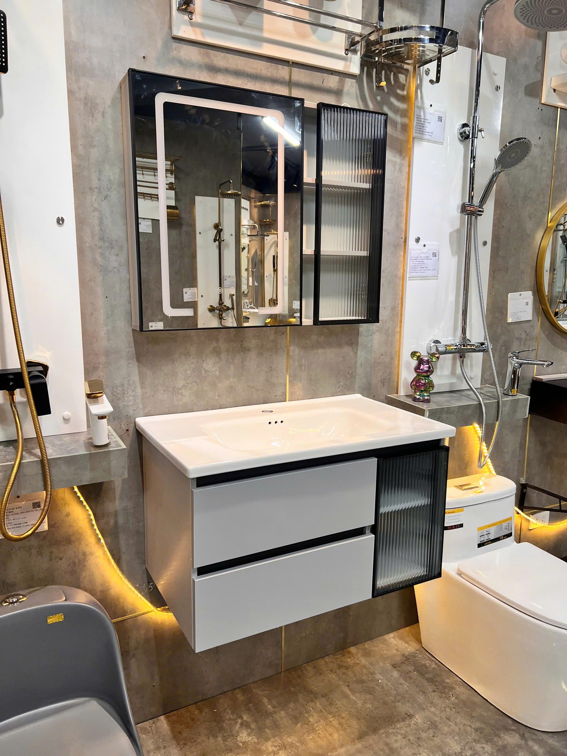 Bộ Tủ Gương Phòng Tắm, Tủ Lavabo Đẹp, Tủ Lavabo Phòng Tắm TC5051