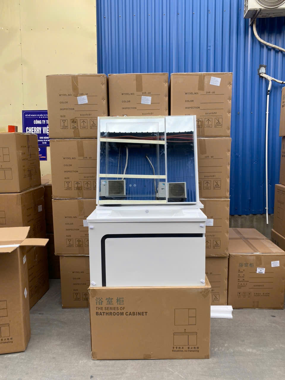 Bộ Tủ Gương Phòng Tắm, Tủ Lavabo Đẹp, Tủ Lavabo Phòng Tắm SUS 910