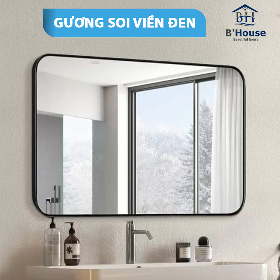 Gương soi Viền đen Chữ Nhật