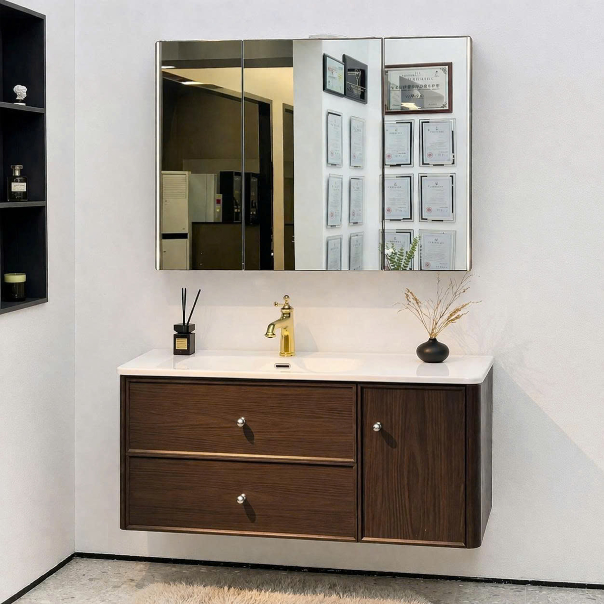 Bộ Tủ Gương Phòng Tắm, Tủ Lavabo Đẹp, Tủ Lavabo Phòng Tắm 422