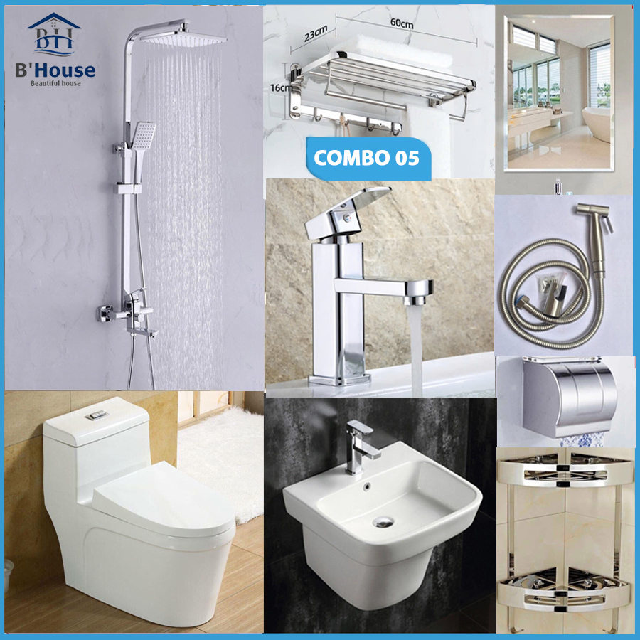 Combo phòng tắm, combo nhà tắm, trọn bộ thiết bị vệ sinh phòng tắm 05