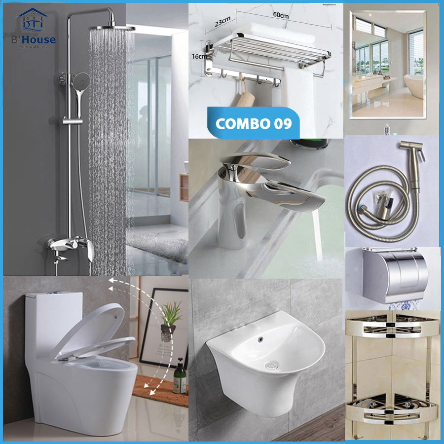 Combo phòng tắm, combo nhà tắm, trọn bộ thiết bị vệ sinh phòng tắm 09