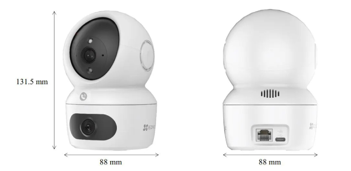 Mẫu Camera trong nhà 2 mắt sử dụng dây LAN đảm bảo kết nối luôn ổn định
