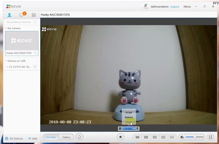 Nhấn vào Hi-Def chọn chất lượng camera