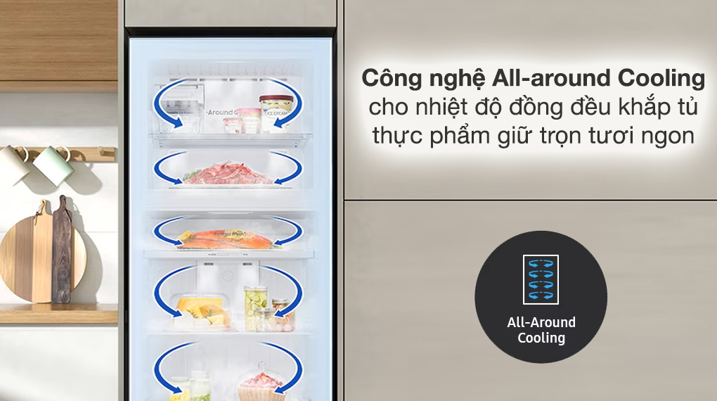 Không khí lạnh được kiểm soát và lan toả đều khắp tủ